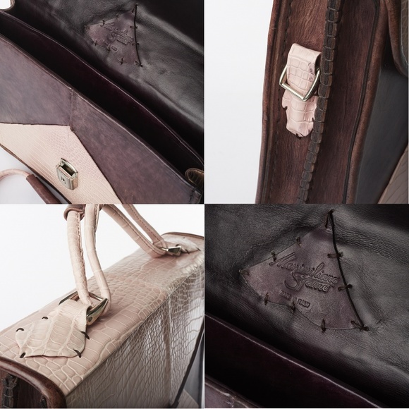 ❌ NWT Massimilano Stanco Leather Pink Briefcase - Picture 2 of 8